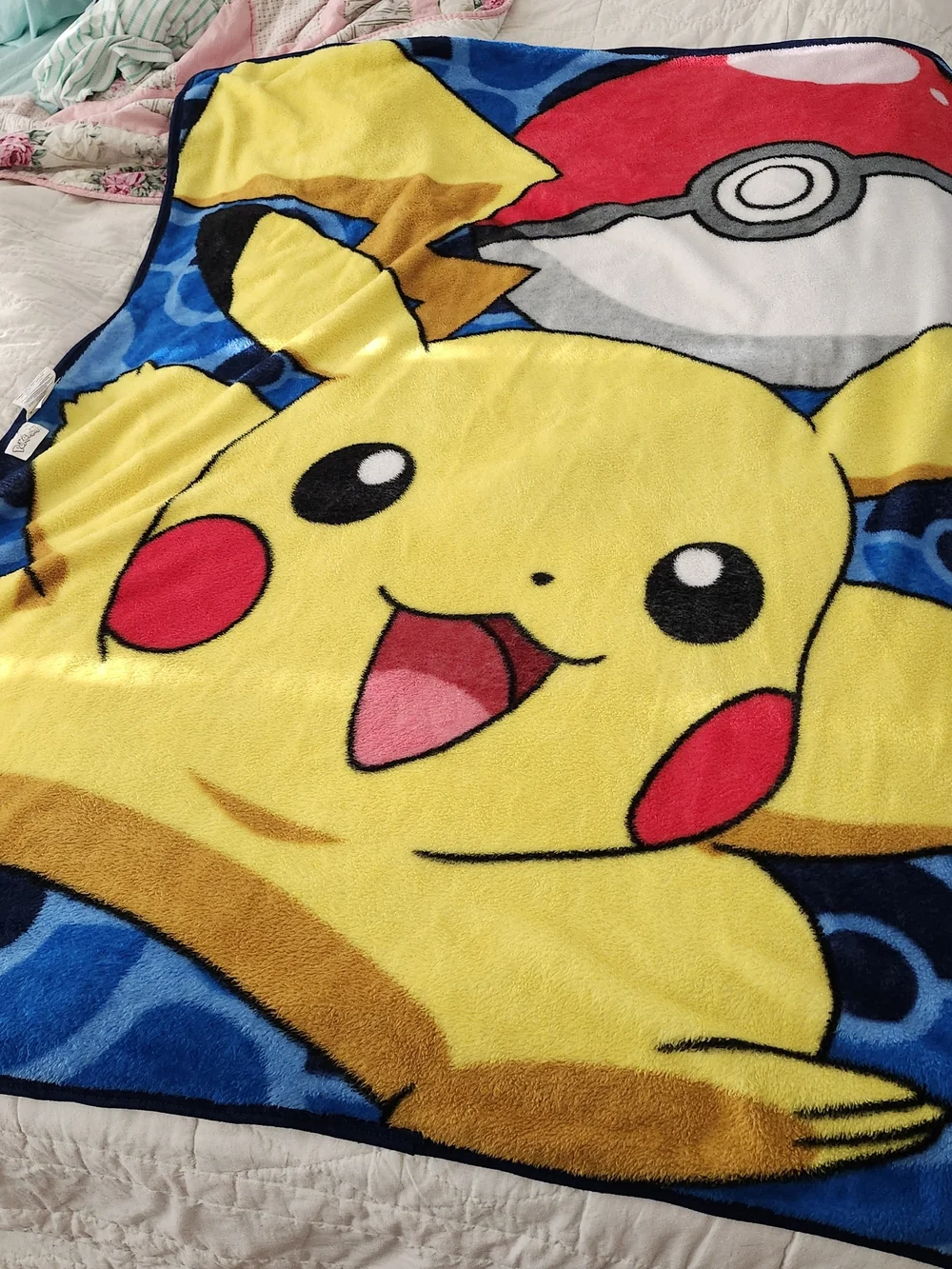 The Northwest Pokemon Pokeball Power Pikachu Blue Throw Blanket Kids Plush Soft